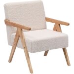 Nordlys - fauteuil de salon scandinave avec structure bois et tissu