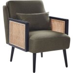 Beliani - fauteuil sans accoudoirs structure en bois avec tresse en rotin avec coussin pieds en bois ... Beliani - fauteuil sans accoudoirs structure en bois avec tresse en rotin avec coussin pieds en bois ...