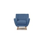 Designetsamaison - fauteuil scandinave 1 place bleu - nils