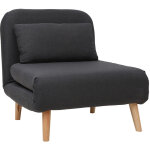 Miliboo - fauteuil convertible scandinave en tissu gris foncé et bois clair amiko Miliboo - fauteuil convertible scandinave en tissu gris foncé et bois clair amiko