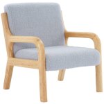 Sweeek - fauteuil scandinave enfant en bois et tissu bouclette gris souris