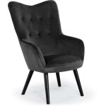 Fauteuil scandinave klarys velours noir