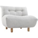 Miliboo - fauteuil scandinave en tissu gris clair et bois clair yumi Miliboo - fauteuil scandinave en tissu gris clair et bois clair yumi