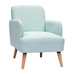 Miliboo - fauteuil scandinave en tissu menthe � l'eau et bois clair isko