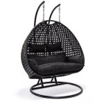 Home deluxe - fauteuil suspendu en poly rotin avec couverture de pluie twin couleur : noir, équipement ... Home deluxe - fauteuil suspendu en poly rotin avec couverture de pluie twin couleur : noir, équipement ...