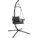Fauteuil suspendu avec support, chaise balan�oire de patio avec coussins de si�ge & de dossier confortables, ...