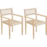 Aubry gaspard - fauteuil en teck et cannage synthétique baia (lot de 2) droit Aubry gaspard - fauteuil en teck et cannage synthétique baia (lot de 2) droit