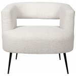 Habitat et jardin ? fauteuil en tissu bouclettes blanc ? dossier ergonomique ? assise rembourr�e ? hauteur ...