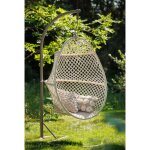 Fauteuil ?uf suspendu en macram coton - jardiline