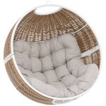 Fauteuil ?uf suspendu orbiana taupe en acier trait� en epoxy sans pieds - hesp�ride