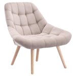 Vente - unique ? fauteuil relax en velours beige capitonn� ? 100 % polyester ? dimensions 87x83x79 cm ...