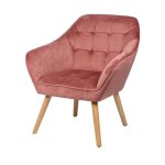 Fauteuil en velours oly rose atmosphera Fauteuil en velours oly rose atmosphera