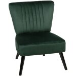Beliani - fauteuil en velours vert avec pieds en bois et rembourrage �pais pour salon au style glamour ...