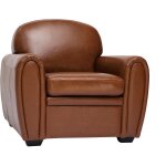 Fauteuil vintage cuir marron club