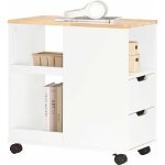 Sobuy - fbt130 - wn bout de canap, table d'appoint avec 2 tiroirs, compartiment ouvert, meuble de rangement ...