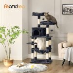 Feandrea arbre à chat hauteur 143 cm, tour de jeux pour chat, avec 11 poteaux à griffer, 2 plateformes, ... Feandrea arbre à chat hauteur 143 cm, tour de jeux pour chat, avec 11 poteaux à griffer, 2 plateformes, ...