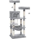Feandrea - arbre à chat hauteur 143 cm, tour de jeux pour chat, avec 11 poteaux à griffer, 2 plateformes, ... Feandrea - arbre à chat hauteur 143 cm, tour de jeux pour chat, avec 11 poteaux à griffer, 2 plateformes, ...
