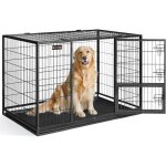 Feandrea cage pour chien lourd, pour chiens de taille grande et moyennet, double porte amovible, nettoyage ...
