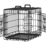 Feandrea cage pour chien pliable avec 2 portes, plateau amovible, noir - 61 x 43, 5 x 50, 5 cm