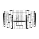Parc pour chien, clture, enclos, 8 grilles de 77 x 80 cm, noir - feandrea