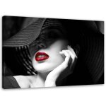 Feeby - tableau sur toile, femme mystrieuse au chapeau - 60x40