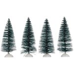 Feeric christmas - accessoires pour village de nol lot de 4 sapins avec pieds h 15 cm