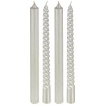 F��ric lights and christmas - lot de 4 bougies b�tons paillet� et twist� blanc h 25 cm - feeric christmas ...