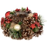 F��ric lights and christmas - bougeoir centre de table en bois d�cor� no�l & photophore en verre - feeric ...