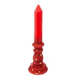 Fric lights and christmas - bougie chandelier rouge paillet h 20 cm 98g - feeric christmas