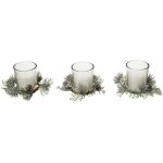 F��ric lights and christmas - centre de table lot de 3 bougies parfum�e avec d�co de no�l 180 g - feeric ...