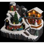 F��ric lights and christmas - chalet de no�l musical avec locomotive �clairage led - d�coration village ...