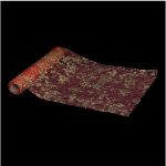 Fric lights and christmas - chemin de table maillage rouge finition feuille dore 28 x 500 cm - feeric ...