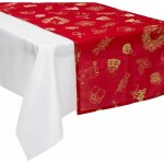 Chemin de table soir de nol 45x200cm rouge - paris prix