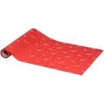 F��ric lights and christmas - chemin de table tissu rouge et pain d'�pice dor� 28 x 300 cm - feeric christmas ...