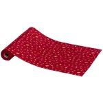 F��ric lights and christmas - chemin de table tissu en velours rouge et sapin or 28 x 300 cm - feeric ...