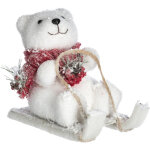 Déco de noël ours blanc à luge h 18 cm - feeric christmas Déco de noël ours blanc à luge h 18 cm - feeric christmas
