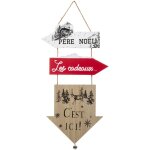 F��ric lights and christmas - d�co de no�l pancarte 3 fl�ches en bois avec d�co h 51 cm - feeric christmas ...
