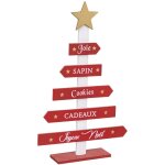 Fric lights and christmas - dco de nol pancarte rouge sapin en bois h 35 cm - feeric christmas