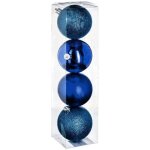 Fric lights and christmas - dco de sapin lot de 4 boules de nol d 8 cm - bleu nuit - feeric christmas ...