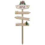 Fric lights and christmas - pancarte maison du pre nol en bois h 120 cm - feeric christmas