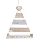 Fric lights and christmas - pancarte sapin  suspendre avec messages nol et dco paillete h 70 cm ...