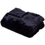 F��ric lights and christmas - plaid en fourrure bleu nuit 125 x 150 cm - feeric christmas