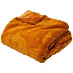 F��ric lights and christmas - plaid en fourrure moutarde 125 x 150 cm - feeric christmas