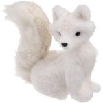 F��ric lights and christmas - renard blanc scintillant de 26 cm en polystyr�ne avec paillettes - �clairage ...