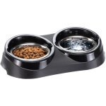 Duo feed porte - gamelles en plastique avec gamelles en acier. 3 tailles. variante 01 - 1 liters - misure: ... Duo feed porte - gamelles en plastique avec gamelles en acier. 3 tailles. variante 01 - 1 liters - misure: ...