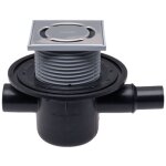 Ferrari srl - puisard de sol dn50, support de grille 123x123mm, grille en acier inoxydable 115x115mm, ...