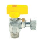 Vanne d'�querre pour gaz 1 / 2 'm - 3 / 4 'f avec �merillon