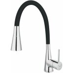 Novaservis - ferro - mitigeur d'�vier avec bras flexible et douchette, noir / chrome 70720, 0c