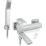 Ferro - zicco robinet mitigeur de bain mural avec bec pivotant rabattable + douchette incluse