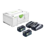 Festool - set �nergie sys 18v 2x5, 0 / tcl 6 duo chargeur double - systainer - 577707